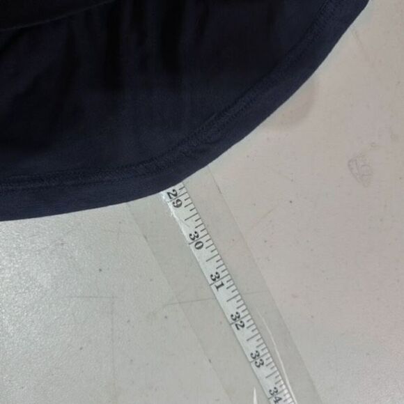 NWT Mono B Overlay Back Workout Tank Top Jersey Knit Open Back Large Navy Blue - Picture 8 of 9